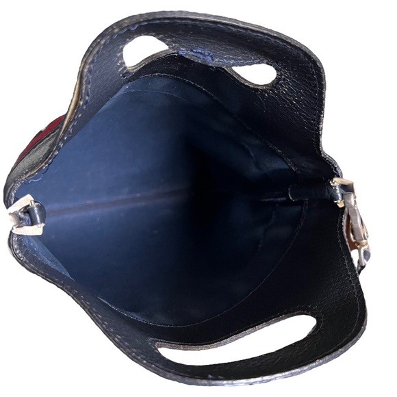 Gucci • RARE Vintage GG Web Monogram Navy PVC Leather Purse Tote Bag Handbag - Picture 12 of 16